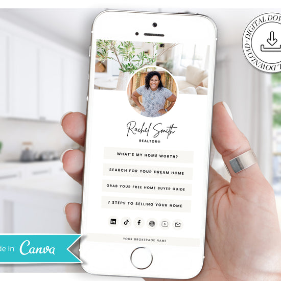 Link in Bio Instagram Template | Real Estate Marketing | Instagram Landing Page | Link Tree Alternate | Digital Download | Mini Website