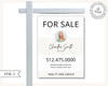 Real Estate Yard Sign Template | For Sale Yard Sign | Customizable For Sale Signage | Canva Template | Canva Template | Modern For Sale Sign