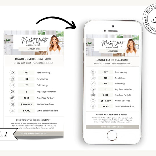 Market Update Real Estate Textable Template | Modern Real Estate Marketing | Canva Template | Text Message Update| Housing Market Statistics