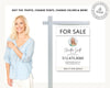 Real Estate Yard Sign Template | For Sale Yard Sign | Customizable For Sale Signage | Canva Template | Canva Template | Modern For Sale Sign