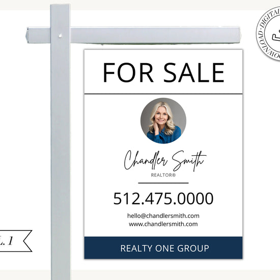 Real Estate Yard Sign Template | For Sale Yard Sign | Customizable For Sale Signage | Canva Template | Canva Template | Modern For Sale Sign