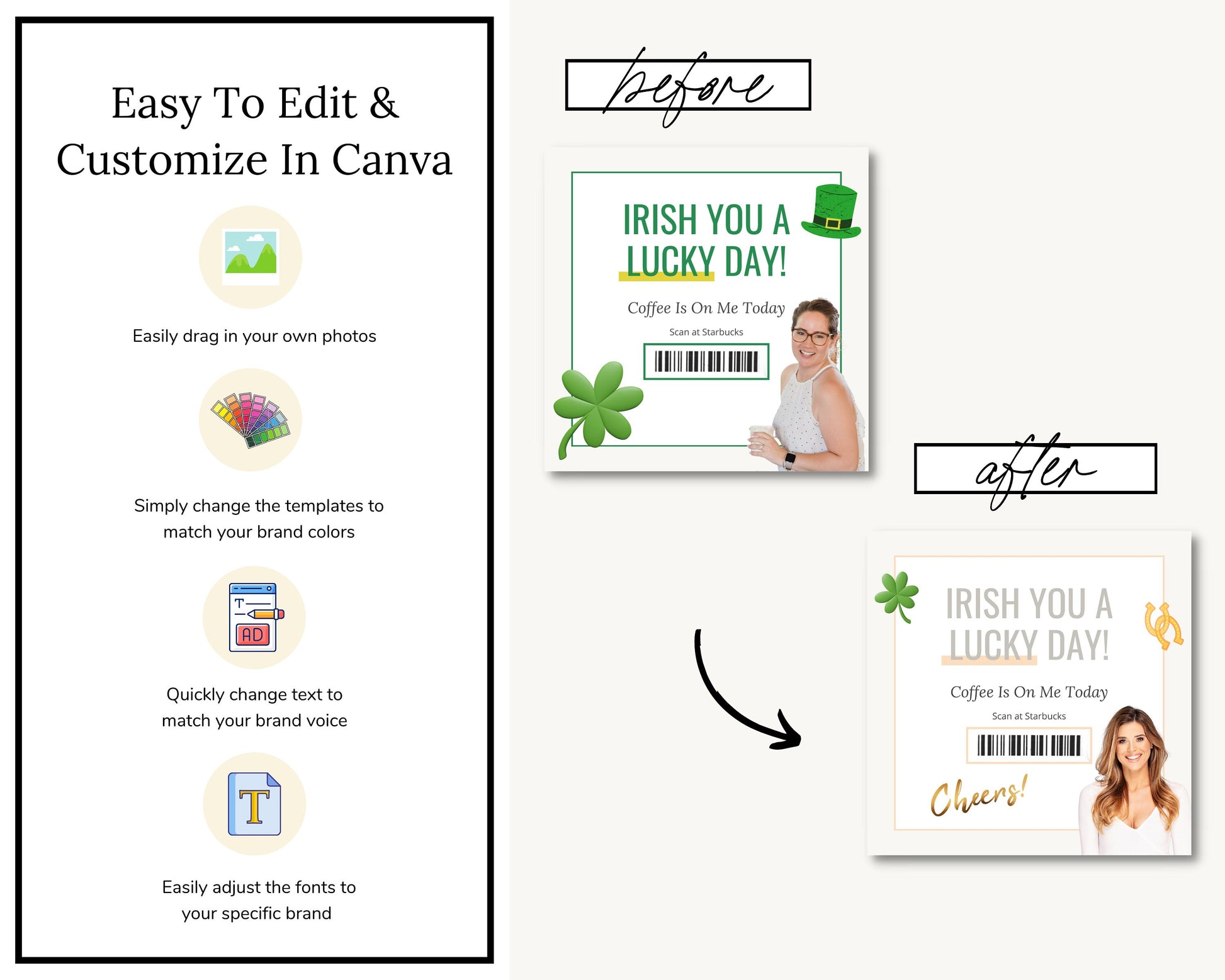 St Patricks Day Instagram Posts | Real Estate Agent Marketing Canva Templates | Real Estate Social Media Posts | St Patricks Day Pop By