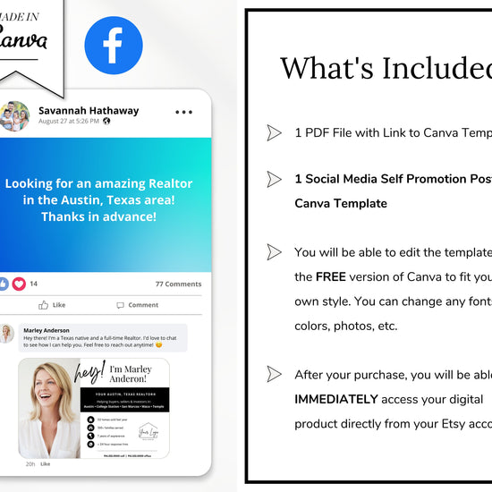 Real Estate Facebook Self Promotion Referral Post | Black Real Estate Social Media Posts | Facebook Ad Instagram Ads | Real Estate Marketing