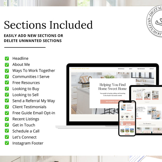 Real Estate Canva Website | Real Estate Agent Website | Canva Website Template | Business Website | Real Estate Marketing | Link In Bio
