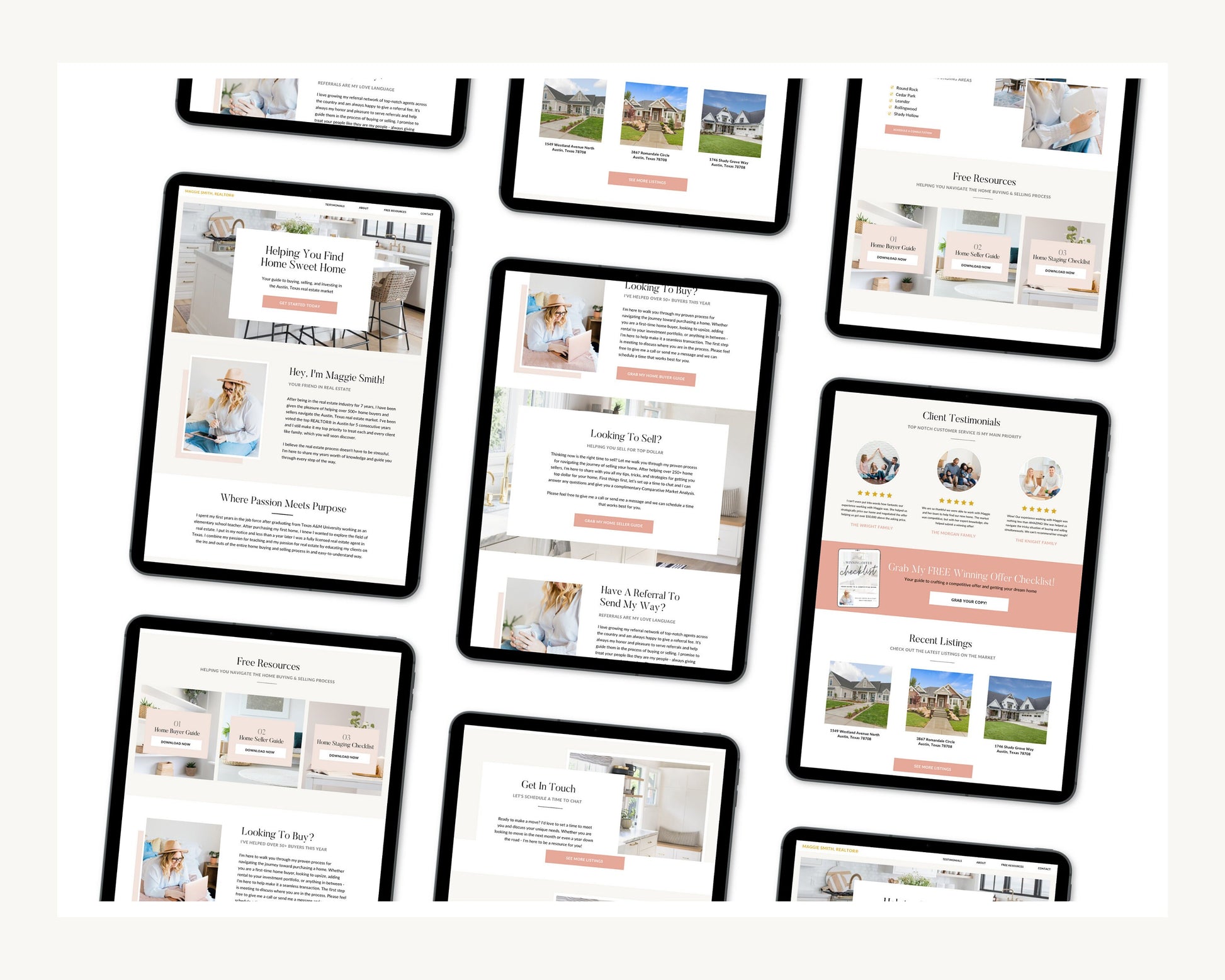Real Estate Canva Website | Real Estate Agent Website | Canva Website Template | Business Website | Real Estate Marketing | Link In Bio