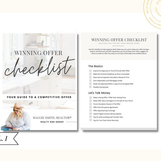 Winning Offer Checklist | Strong Offer Checklist | Offer Summary Cover Sheet | Real Estate Marketing | Multiple Offer Offer | Buying Power