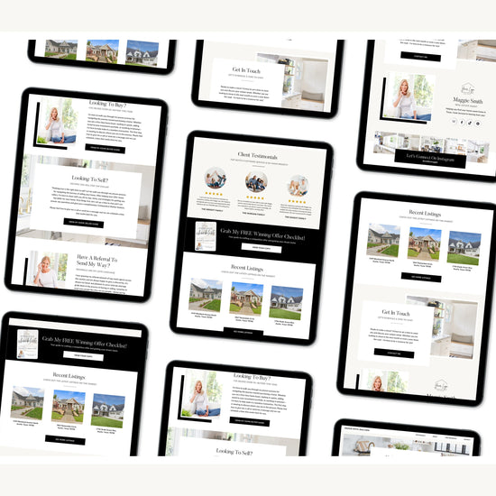 Real Estate Canva Website | Black Real Estate Agent Website | Canva Website Template | Business Website Real Estate Marketing | Link In Bio