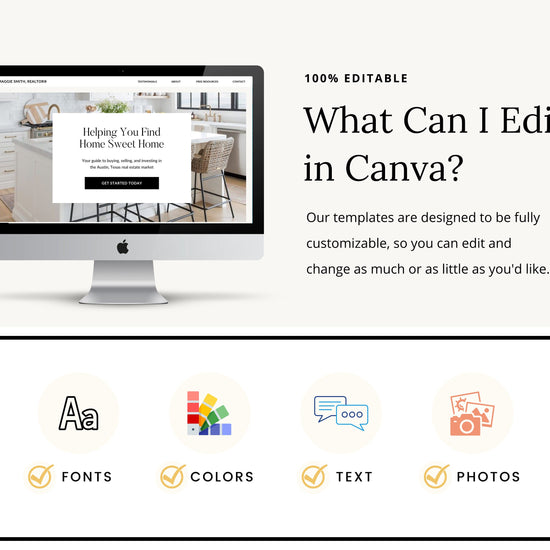 Real Estate Canva Website | Black Real Estate Agent Website | Canva Website Template | Business Website Real Estate Marketing | Link In Bio