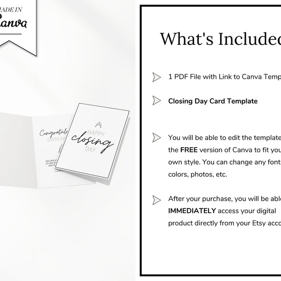 Happy Closing Day Real Estate Greeting Card | Real Estate Agent Card | Mortgage Lender Cards | Loan Officer Cards Real Estate Canva Template