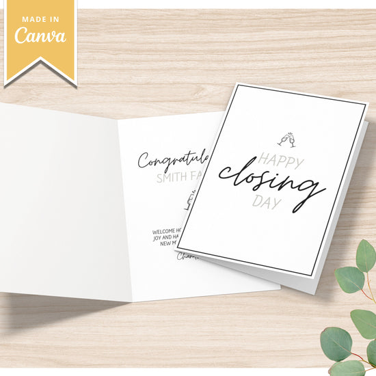 Happy Closing Day Real Estate Greeting Card | Real Estate Agent Card | Mortgage Lender Cards | Loan Officer Cards Real Estate Canva Template