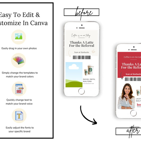 Digital Referral Card | Thanks A Latte for the Referral | Real Estate Marketing | Real Estate Farming Card | Real Estate Coffee Gift Card
