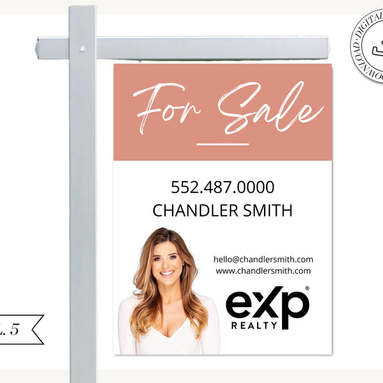 Real Estate Yard Sign | For Sale Yard Sign | Customizable For Sale Signage | Real Estate Marketing | Canva Template Modern Sold Sign | Open