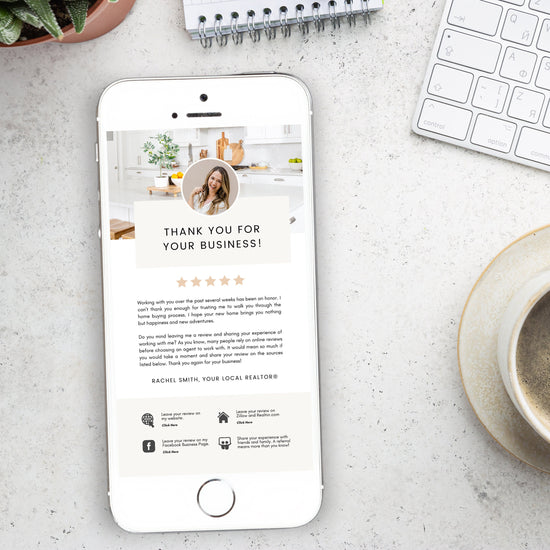 Client Review Request Textable Card | Real Estate Agent Marketing | Entrepreneur Client Testimonials | Canva Template | Referral Request
