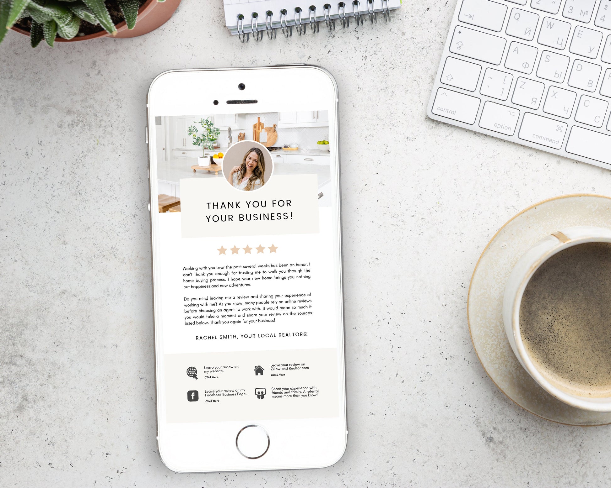 Client Review Request Textable Card | Real Estate Agent Marketing | Entrepreneur Client Testimonials | Canva Template | Referral Request