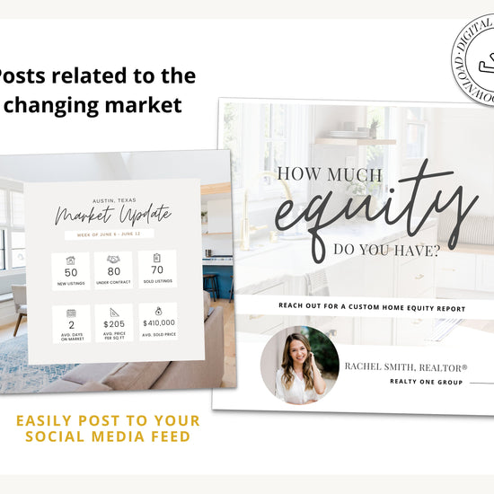 Market Shift Instagram Posts | Real Estate Social Media Posts | Rent vs Buy | Mortgage Lender | Home Equity Posts | Interest Rates Rising