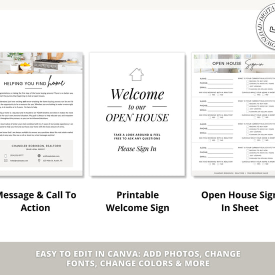 Open House Packet | Listing Flyer | Open House Sign In Sheet | Real Estate Marketing | Home Buyer Guide | Real Estate Home Feature Sheet