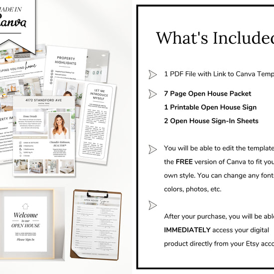 Open House Packet | Listing Flyer | Open House Sign In Sheet | Real Estate Marketing | Home Buyer Guide | Real Estate Home Feature Sheet
