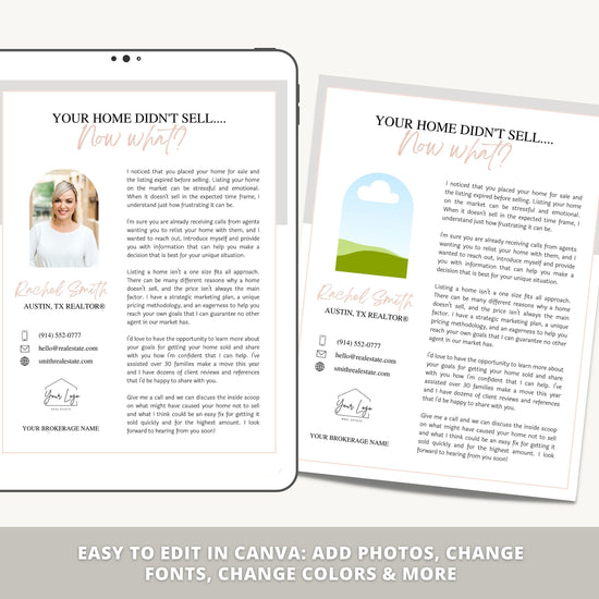Real Estate Expired Listing Flyer | Real Estate Marketing | Canva Template | Real Estate Template | New Agent Flyer | Real Estate Postcard