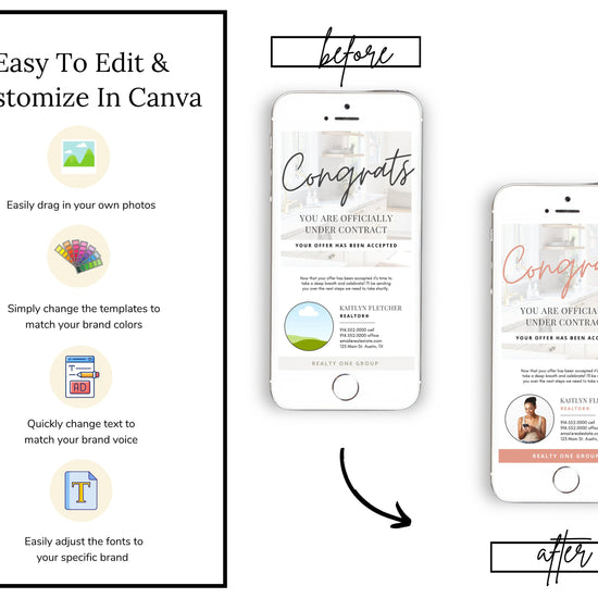 Digital Business Card Bundle | Textable Real Estate Cards | Real Estate Marketing | Canva Template | Textable Prospecting Cards | Open House