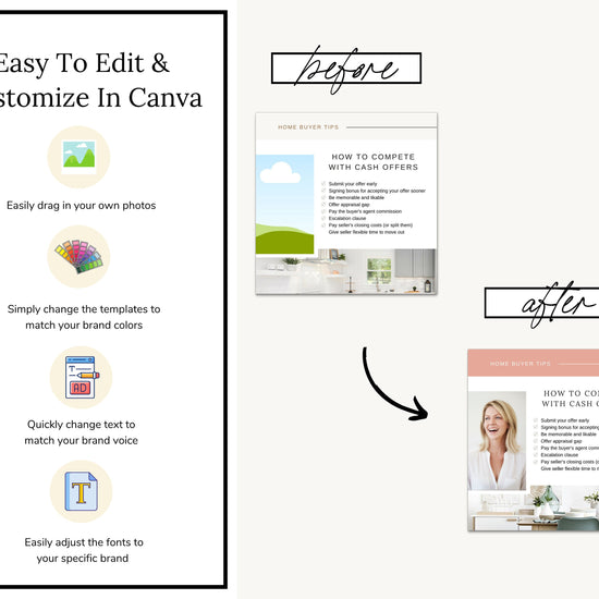 August Real Estate Captions & 31 Matching Real Estate Canva Posts | Real Estate Instagram Posts | Real Estate Marketing | Canva Template