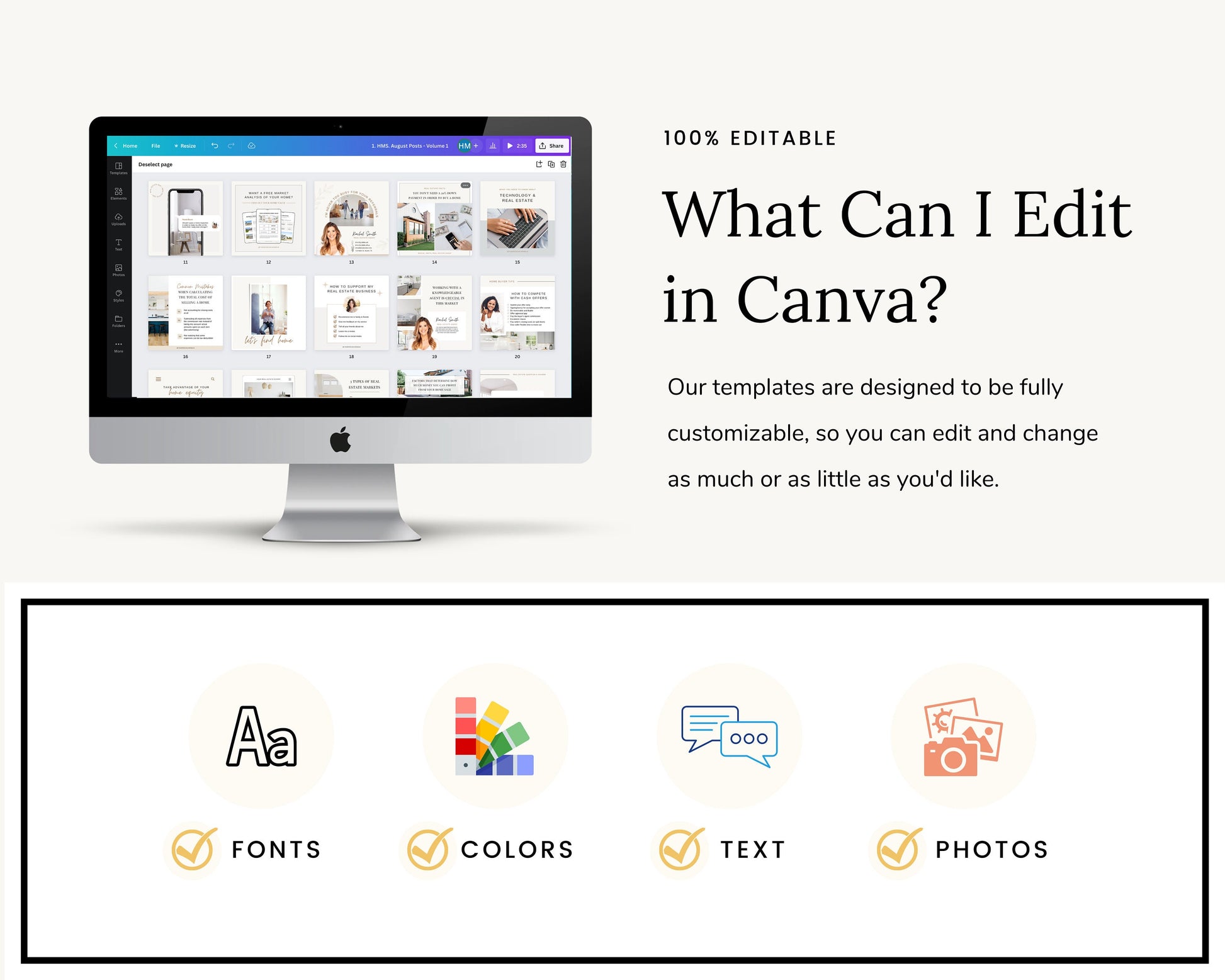 September Real Estate Captions & 30 Matching Real Estate Canva Posts | Real Estate Instagram Posts | Real Estate Marketing | Canva Template