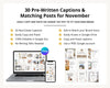 November Real Estate Captions & 30 Matching Real Estate Canva Posts | Real Estate Instagram Posts | Real Estate Marketing | Canva Template