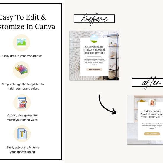 November Real Estate Captions & 30 Matching Real Estate Canva Posts | Real Estate Instagram Posts | Real Estate Marketing | Canva Template