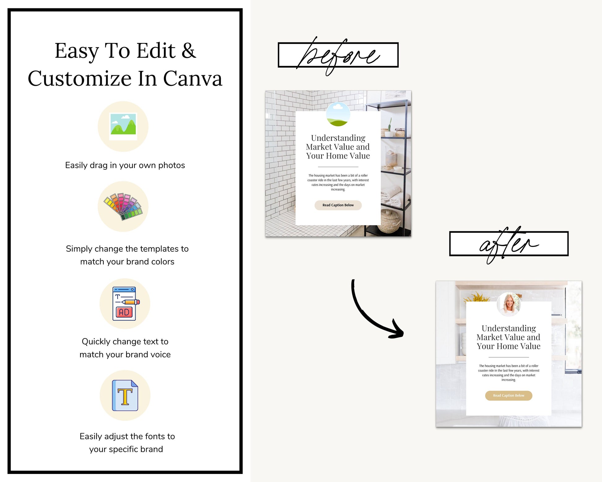 November Real Estate Captions & 30 Matching Real Estate Canva Posts | Real Estate Instagram Posts | Real Estate Marketing | Canva Template