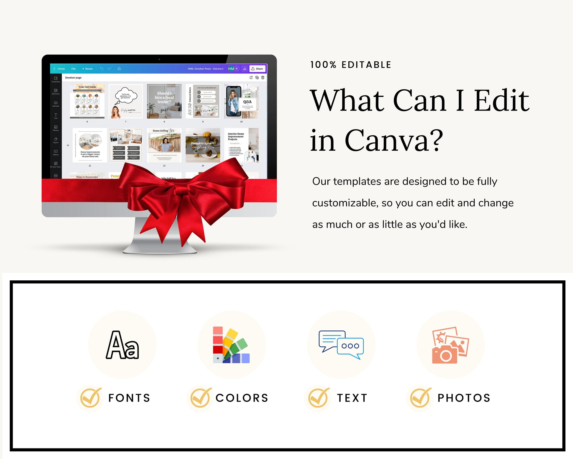 December Real Estate Captions & 31 Matching Real Estate Canva Posts | Real Estate Instagram Posts | Real Estate Marketing | Canva Template