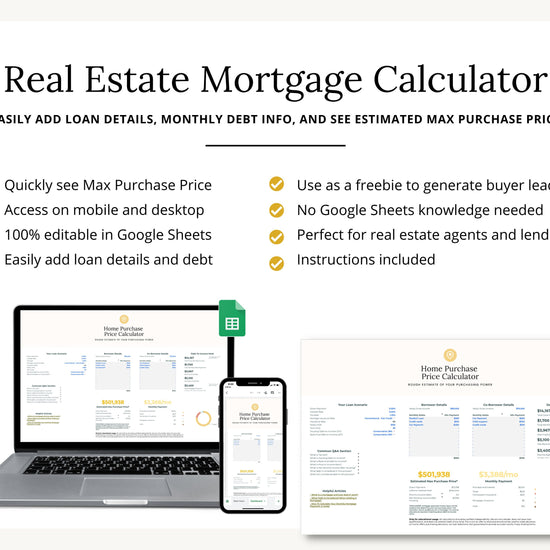 Real Estate Mortgage Calculator | Lead Generation | Mortgage Payment | Real Estate Marketing | Interest Rates | Monthly Debt |Purchase Price