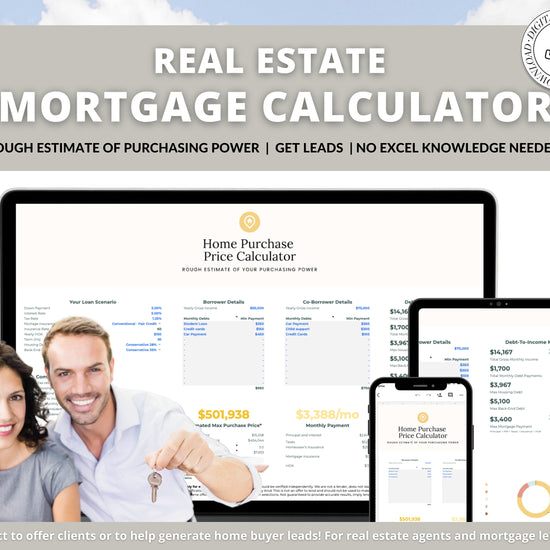 Real Estate Mortgage Calculator | Lead Generation | Mortgage Payment | Real Estate Marketing | Interest Rates | Monthly Debt |Purchase Price