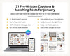 January Real Estate Captions & 31 Matching Real Estate Canva Posts | Real Estate Instagram Posts | Real Estate Marketing | Canva Template