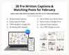 February Real Estate Captions & 28 Matching Real Estate Canva Posts | Real Estate Instagram Posts | Real Estate Marketing | Canva Template