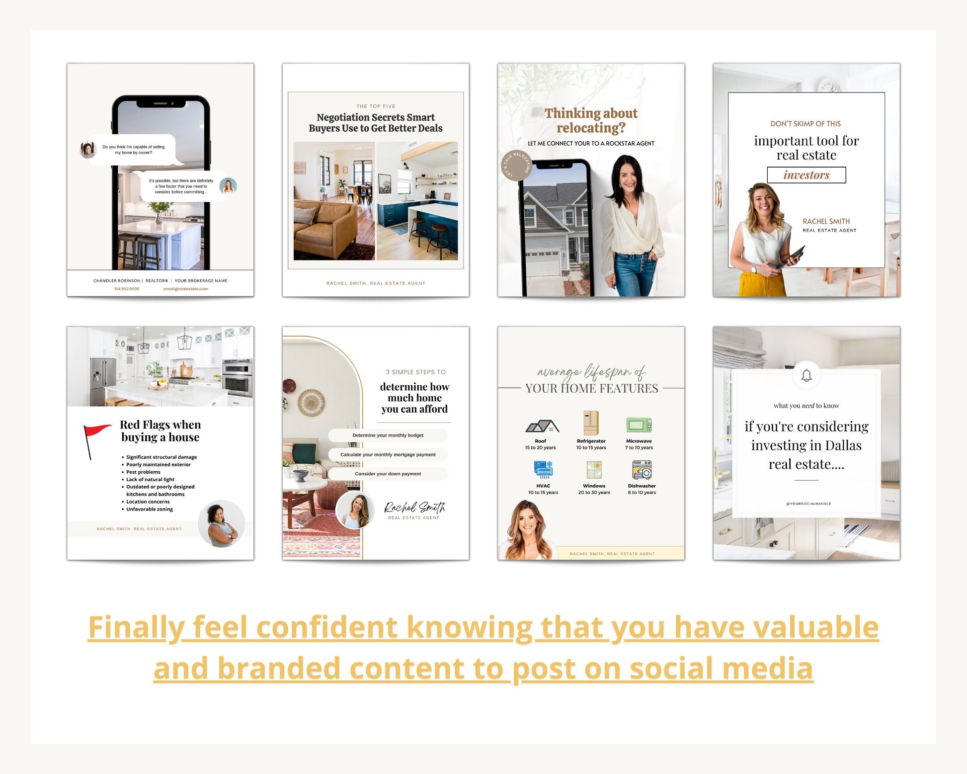 March Real Estate Captions & 31 Matching Real Estate Canva Posts | Real Estate Instagram Posts | Real Estate Marketing | Canva Template