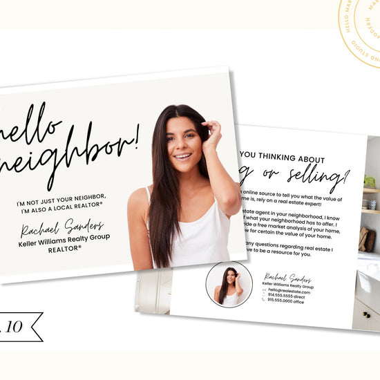 Real Estate Postcard Template | Farming Material | Real Estate Agent Marketing | Canva Template | Hello Neighbor Postcard | Flyer | Mailer