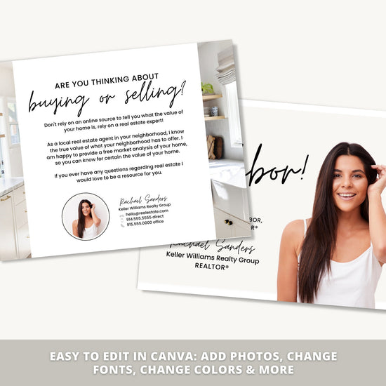 Real Estate Postcard Template | Farming Material | Real Estate Agent Marketing | Canva Template | Hello Neighbor Postcard | Flyer | Mailer