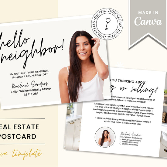 Real Estate Postcard Template | Farming Material | Real Estate Agent Marketing | Canva Template | Hello Neighbor Postcard | Flyer | Mailer