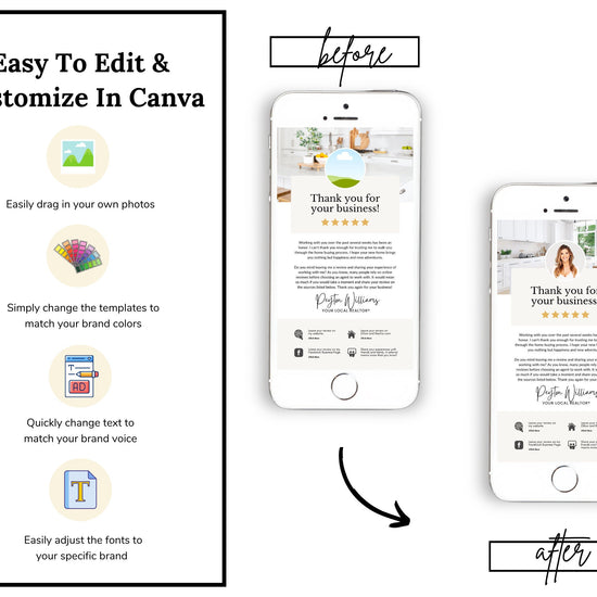 Client Review Request Textable Card | Real Estate Agent Marketing | Entrepreneur Client Testimonials | Canva Template | Referral Request