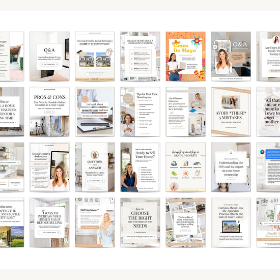 May Real Estate Captions & 31 Matching Real Estate Canva Posts | Real Estate Instagram Posts | Real Estate Marketing | Canva Template