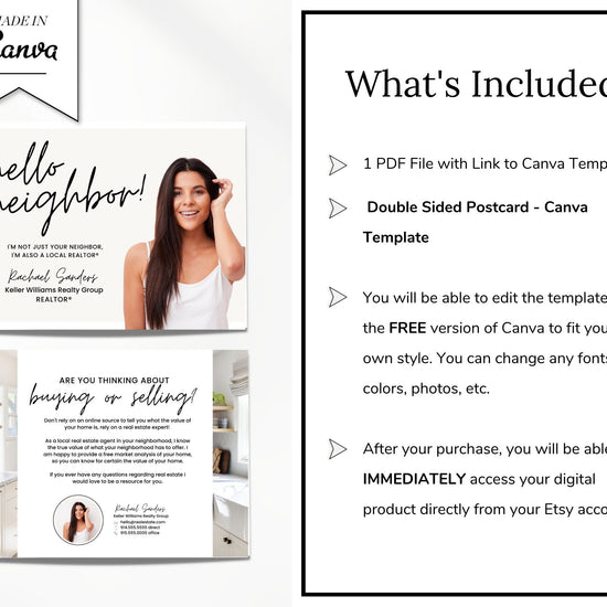 Real Estate Postcard Template | Farming Material | Real Estate Agent Marketing | Canva Template | Hello Neighbor Postcard | Flyer | Mailer