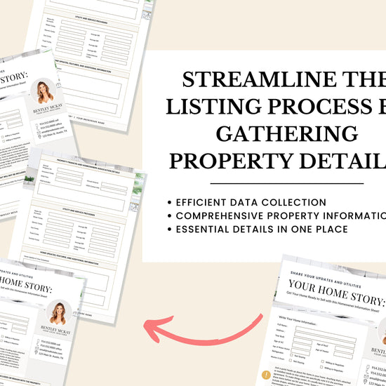 Real Estate Home Seller Information | Seller Questionnaire | Seller Information Sheet | Seller Intake Form | Selling Your Home Sheet | Sell