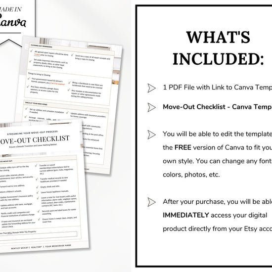 Real Estate Moving Checklist | Moving Guide | Printable Moving Checklist | Moving Checklist | Real Estate Marketing | Moving Flyer | To-Do