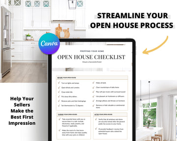 Open House Checklist | Showing Prep | Open House To-Do List | Real Estate Marketing | Open House Prep | Open House Marketing | Real Estate