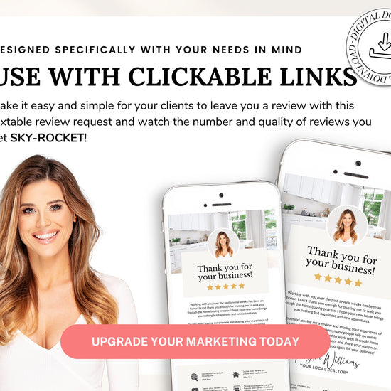 Client Review Request Textable Card | Real Estate Agent Marketing | Entrepreneur Client Testimonials | Canva Template | Referral Request