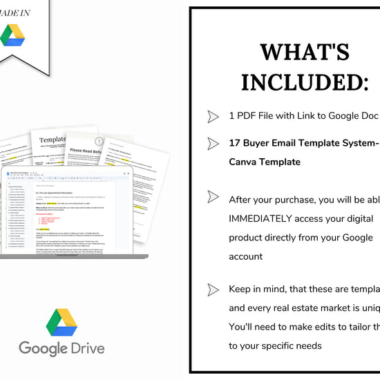 17 Buyer Email Templates | Real Estate Agents | Buyer Agent System | Email Templates | Pre approval to Closing | Real Estate Email System
