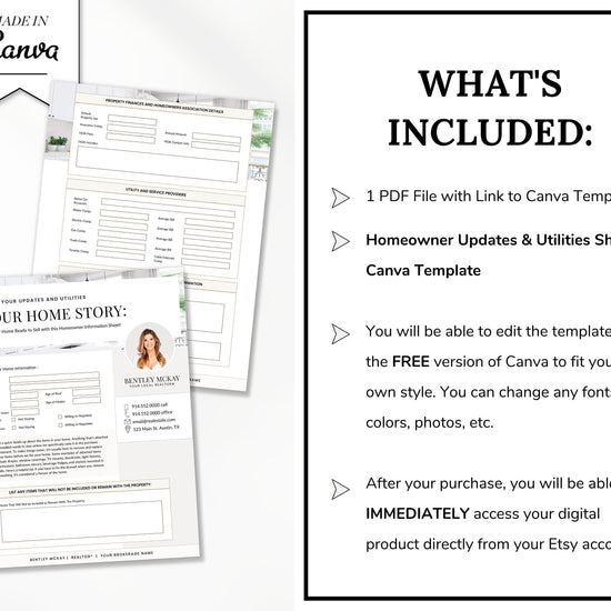 Real Estate Home Seller Information | Seller Questionnaire | Seller Information Sheet | Seller Intake Form | Selling Your Home Sheet | Sell