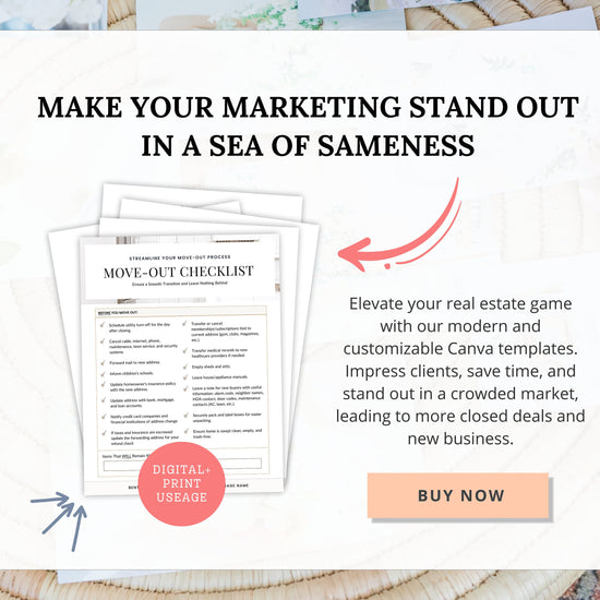 Real Estate Moving Checklist | Moving Guide | Printable Moving Checklist | Moving Checklist | Real Estate Marketing | Moving Flyer | To-Do