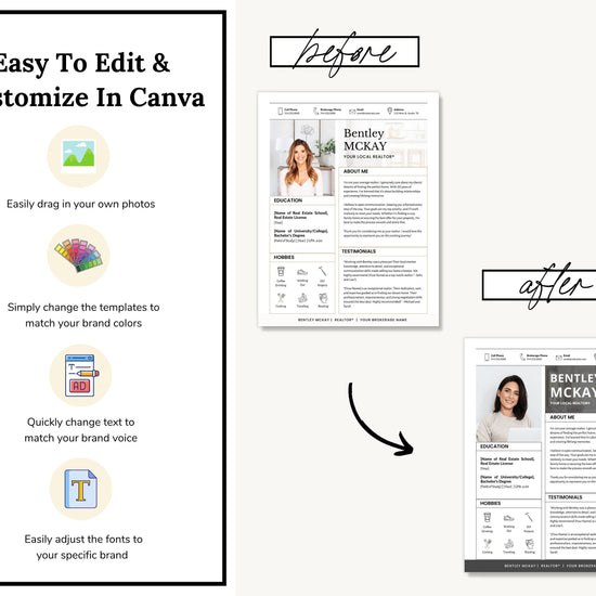 Real Estate Resume Template | Professional Resume Template | Resume and Cover Letter Template | Real Estate Interview | Canva | Resume