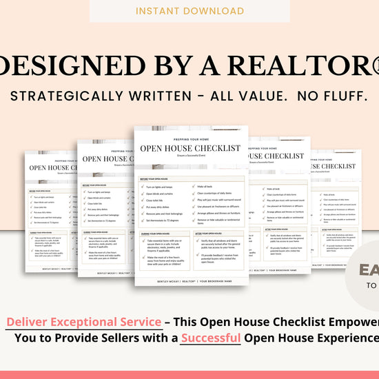 Open House Checklist | Showing Prep | Open House To-Do List | Real Estate Marketing | Open House Prep | Open House Marketing | Real Estate