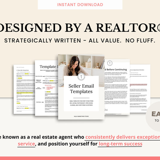 21 Seller Email Template | Real Estate Agents | Home Seller | Email Templates | Pre-List to Closing | Real Estate Email System | Seller